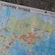 Planisphere world map vintage physics and vegetation