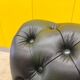 Vintage Green Leather Chesterfield Sofa: Two Seater