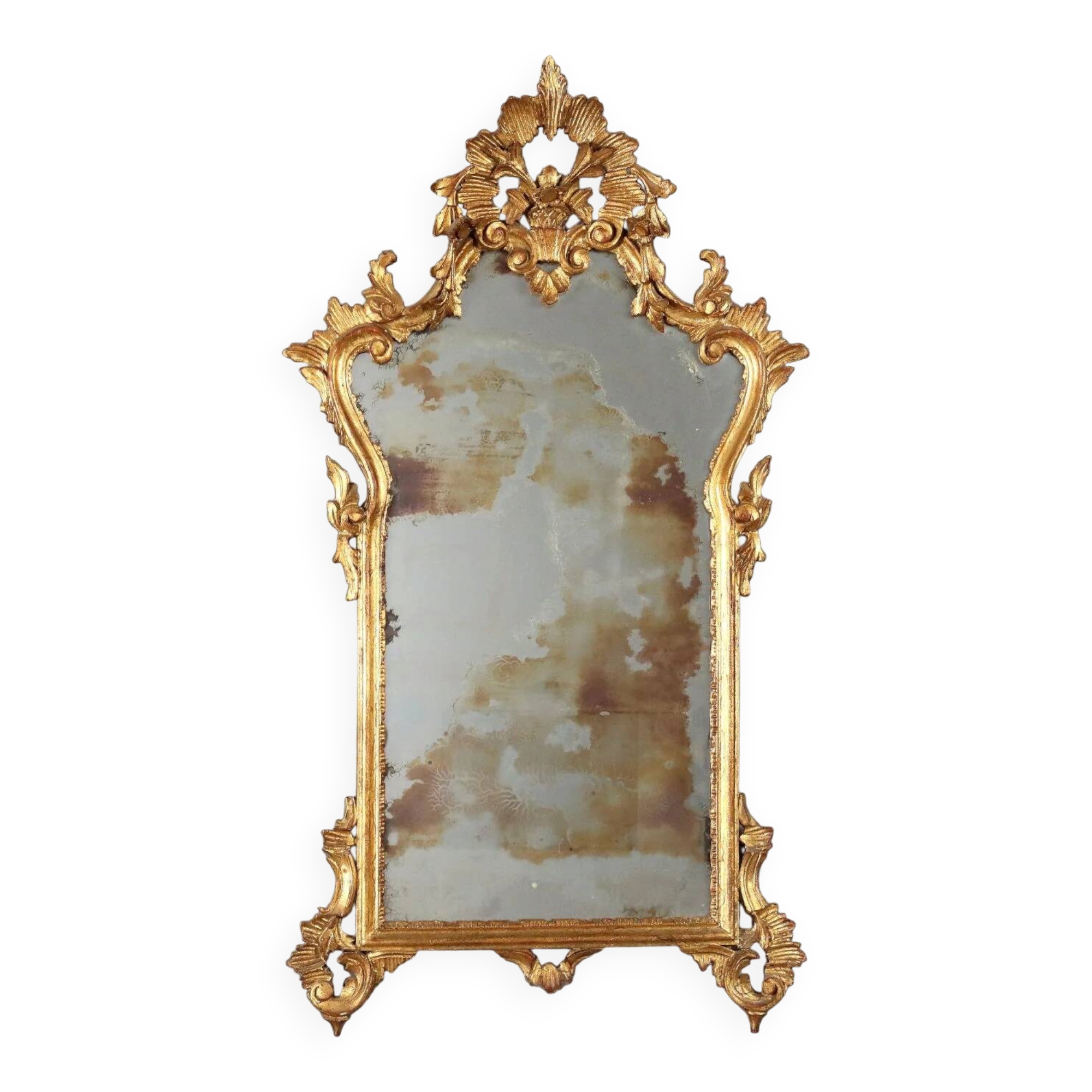 Antique baroque-style wooden mirror Italy 20th century
