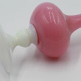 Pink and white opaline vase