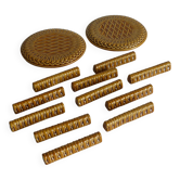11 knife holders and 2 bottle coasters in Gien earthenware