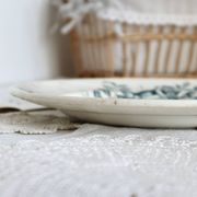 Round serving dish Badonviller ironstone model Jasmin floral butterfly motif late 19th century