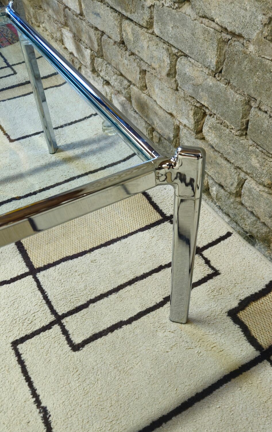 Chrome and glass coffee table, 1970