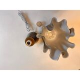 Contemporary Milky-Beige Murano Style Glass Table Lamp