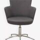 Vintage swivel armchair in gray fabric by axelson for garnas 2014 sweden