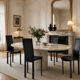 4 black leather chairs – Elegance and design