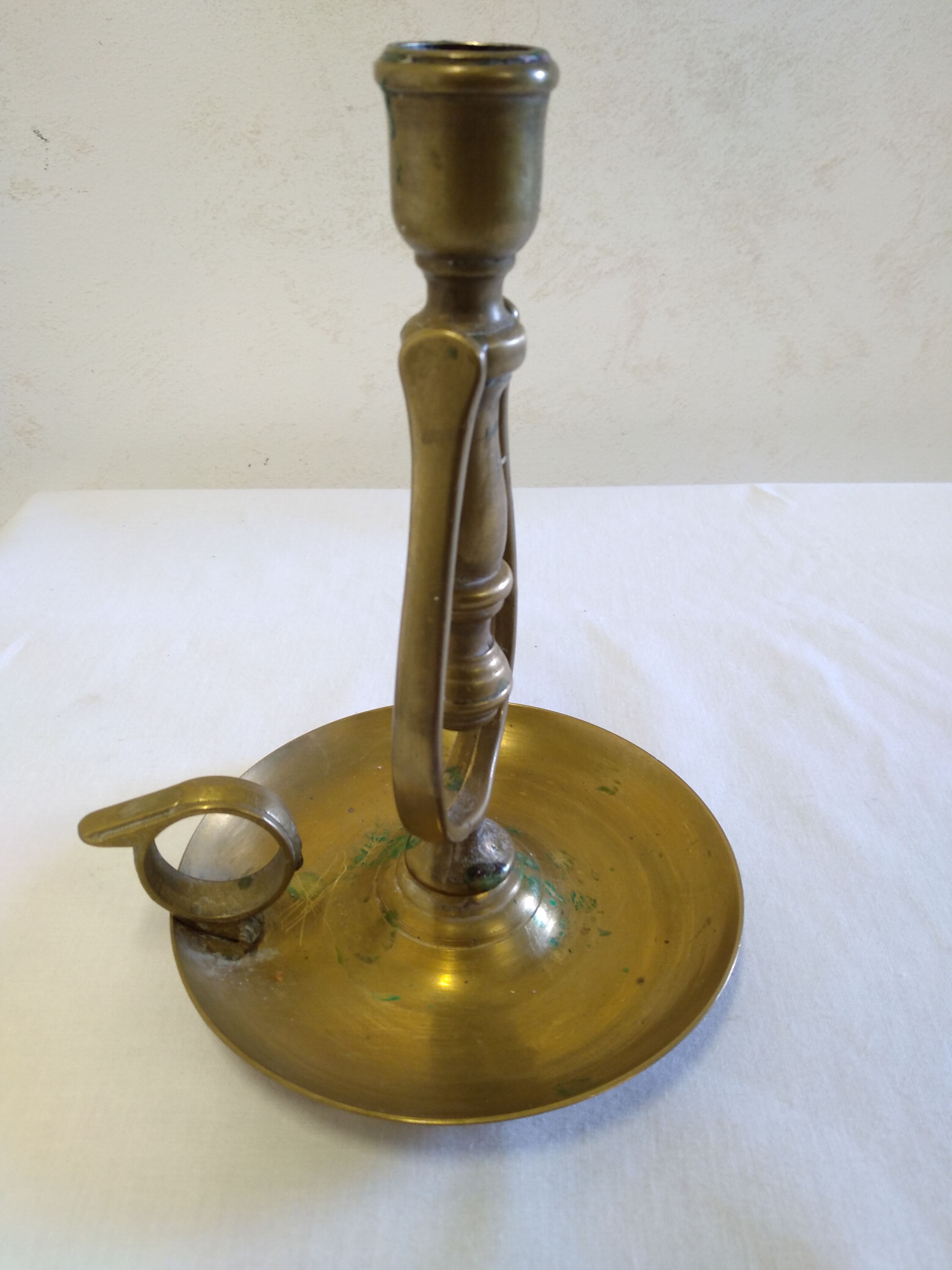 Brass rocking boat candle holder / cellar rat