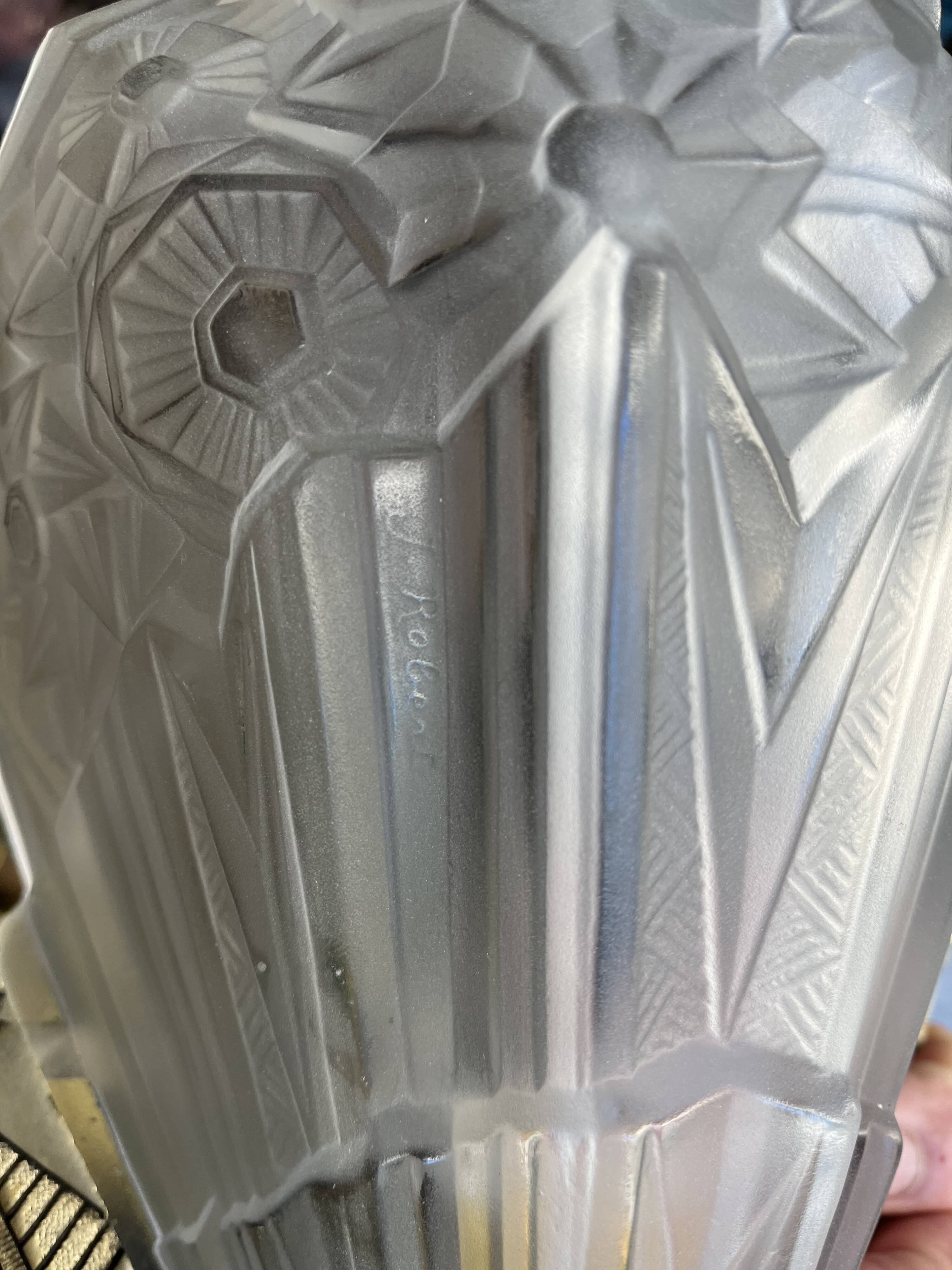 Signed art deco wall light