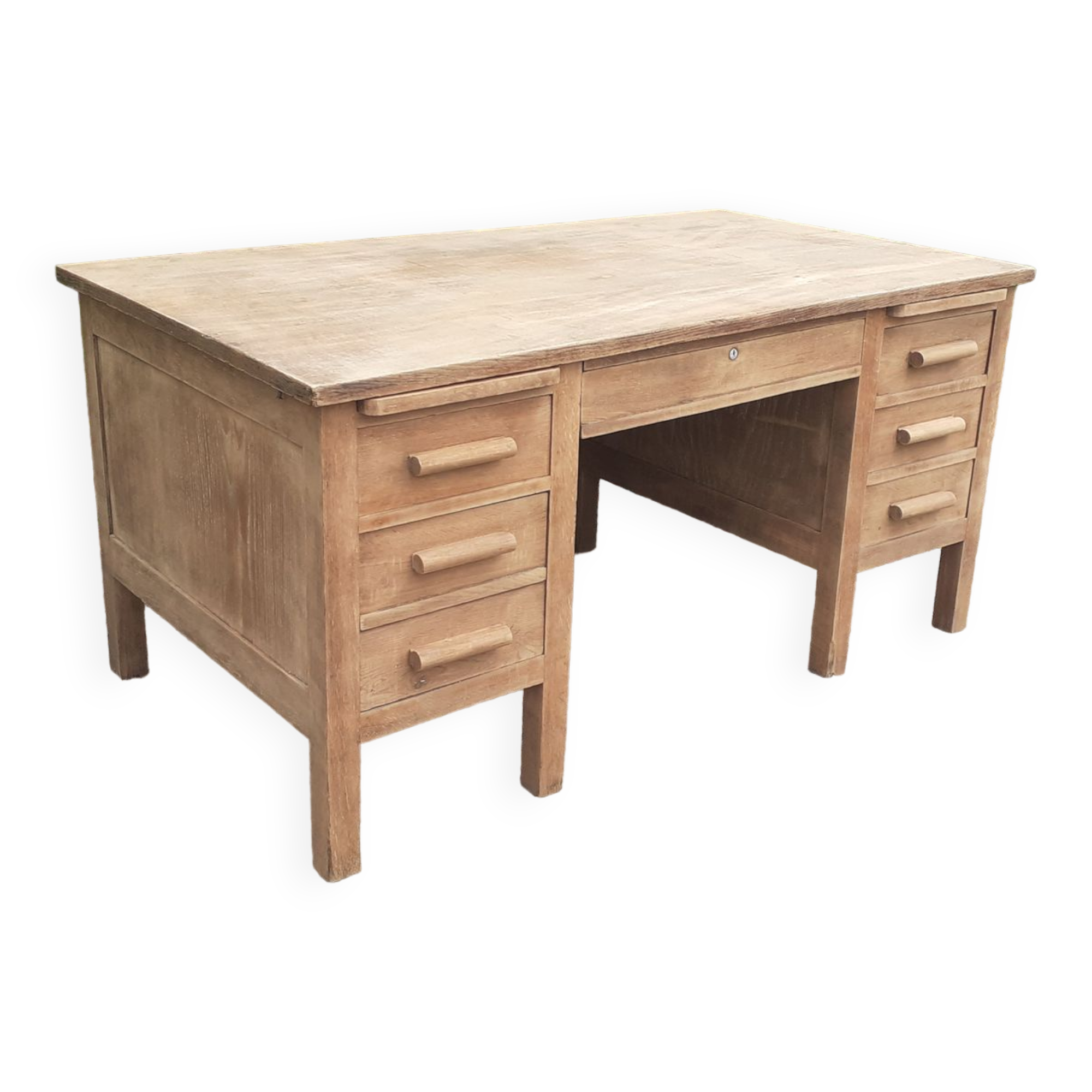 Administrative office 6 drawers 2 shelves old raw wood