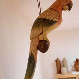Wooden parrot suspension