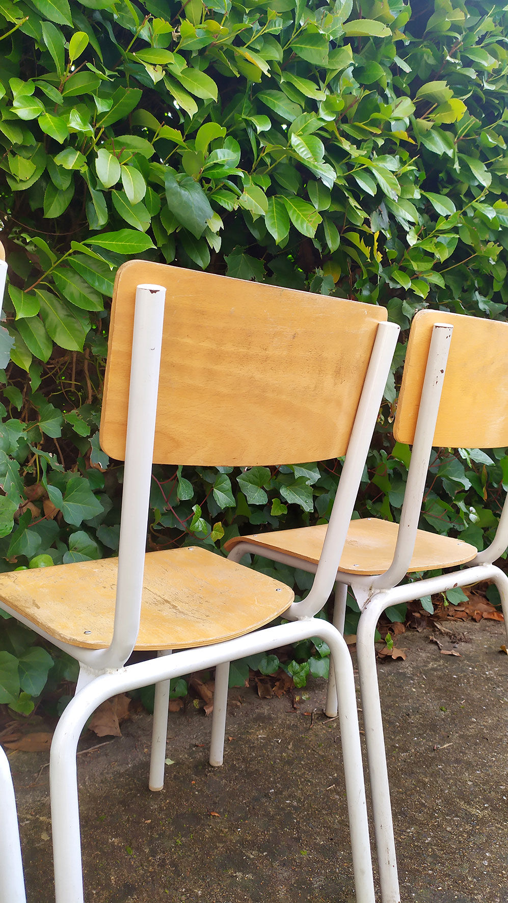 Series of 4 school chairs