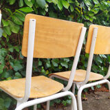 Series of 4 school chairs