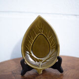 Service ceramic dishes Secla Portugal x 6,retro olive ceramic leaf dish, presentation