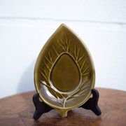 Service ceramic dishes Secla Portugal x 6,retro olive ceramic leaf dish, presentation