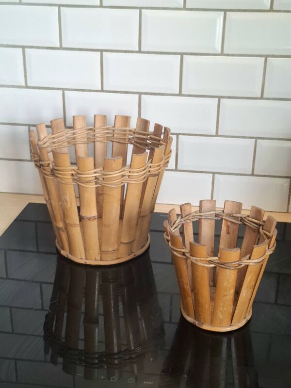 Paie de cache-pots en bambou