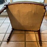 Antique Louis XVI style armchair – carved wood – green velvet – to be restored