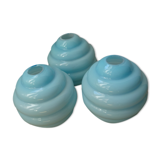 Opaline globes for chandelier