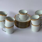 Limoges porcelain coffee service, gilded with gold leaf