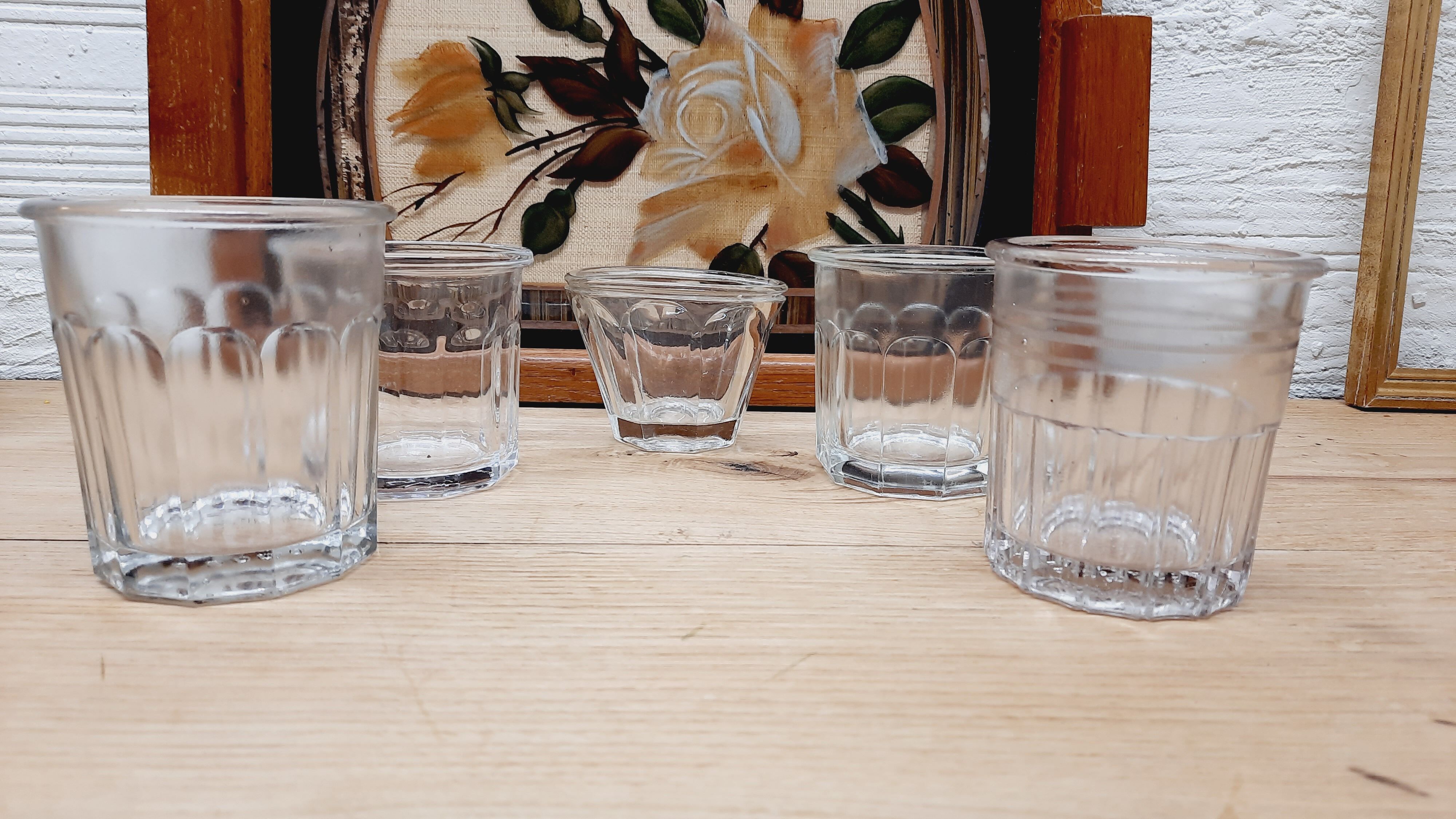 Lot 5 antique jam jars