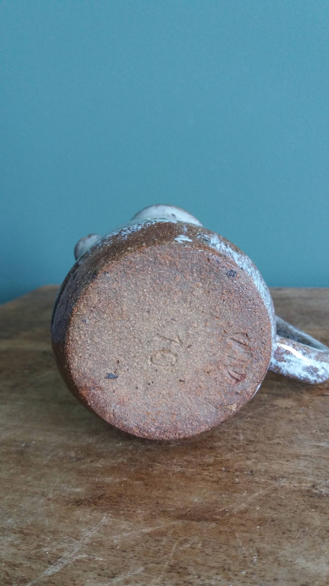 Stoneware pitcher from Berry signed Les Poteries de la Vallée Noire.