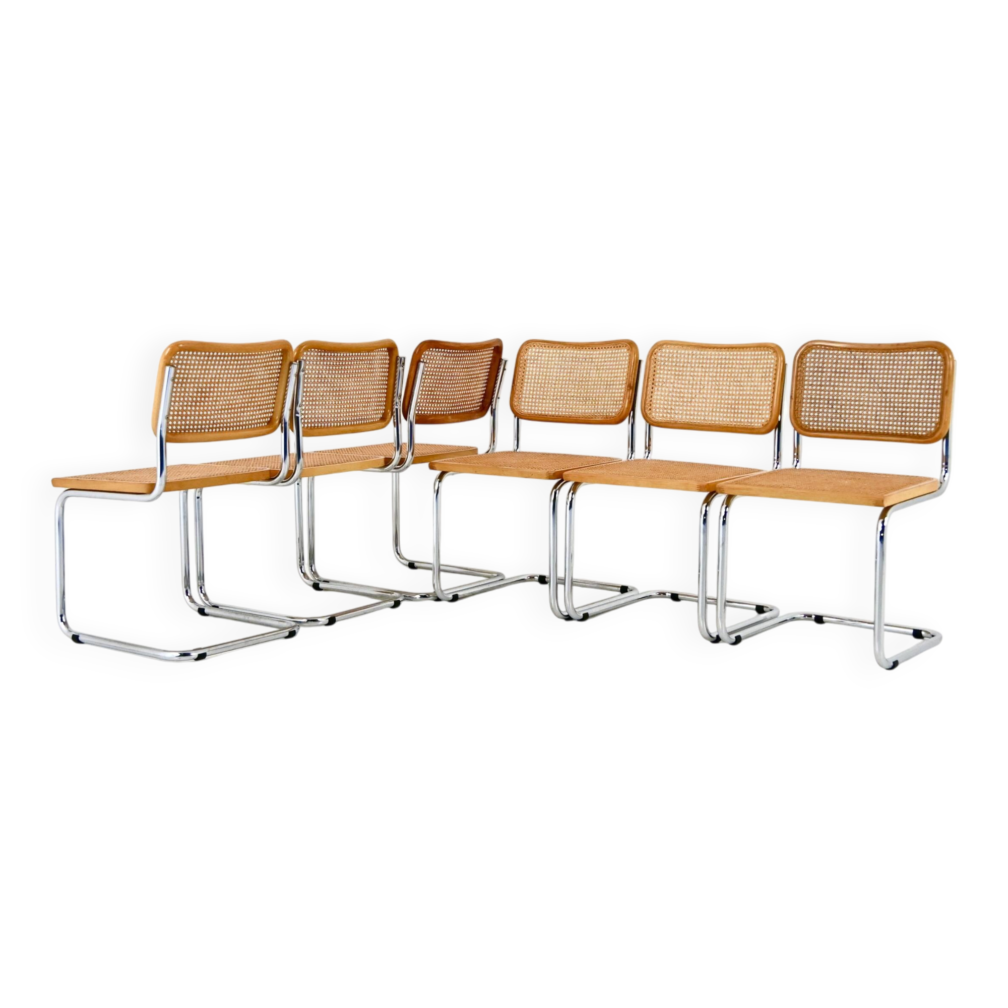 Set of 6 Dining Chairs Style B32 by Marcel Breuer