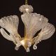Elegant Murano Candlestick Iridescent Leaves
