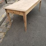 Table de ferme 2 tiroirs peuplier et chataignier