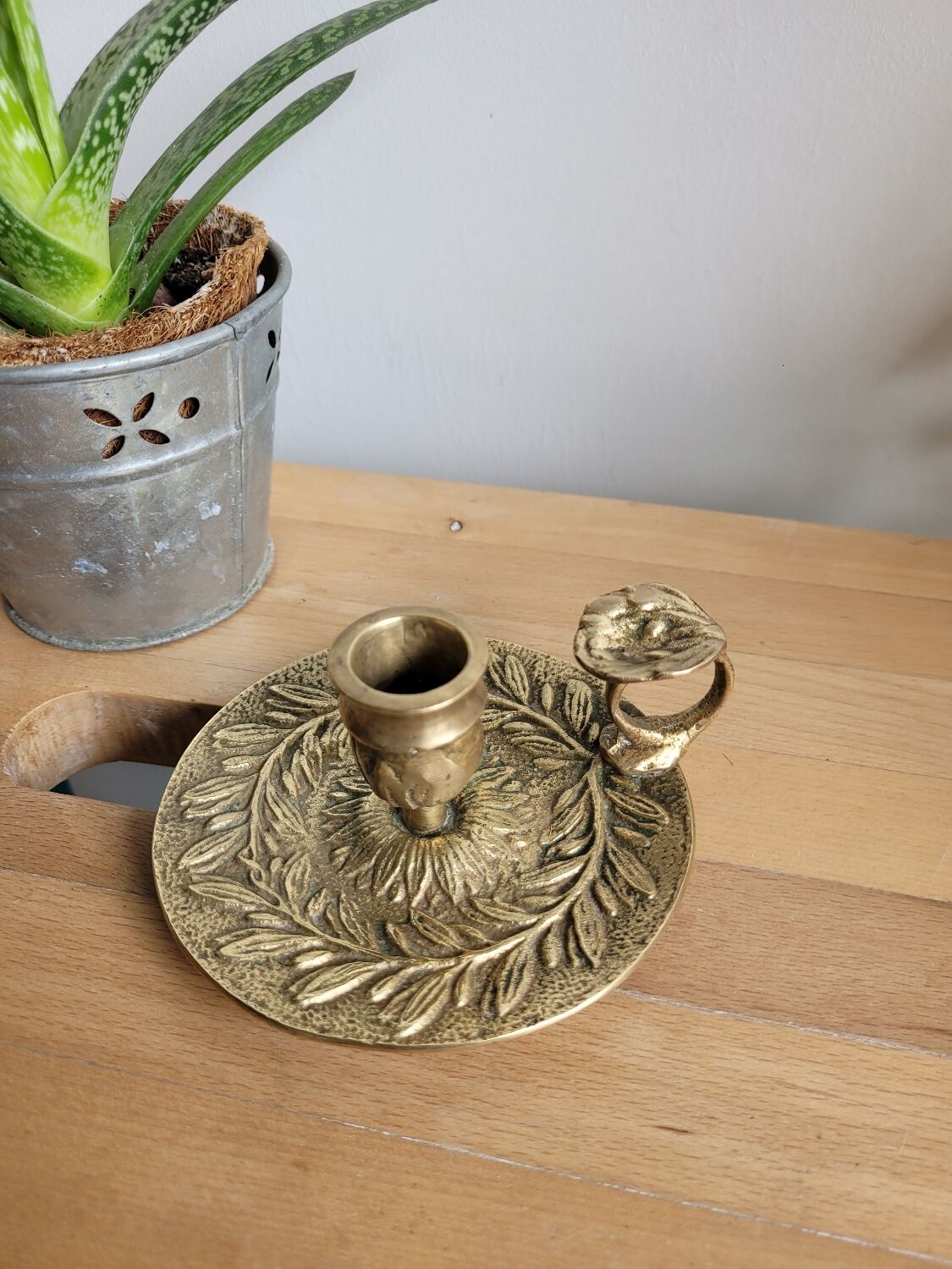Brass cellar rat candle holder
