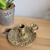 Brass cellar rat candle holder
