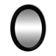 Antique oval mirror in patinated black wood