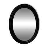 Antique oval mirror in patinated black wood