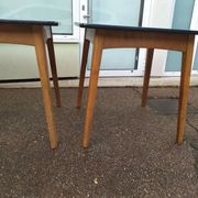 Lot of 3 Formica and Wood Bistro Tables - 1950 - 1960