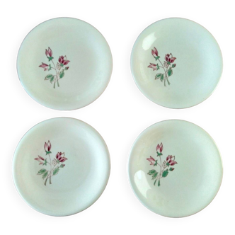 4 Salins dessert plates pink model Éric