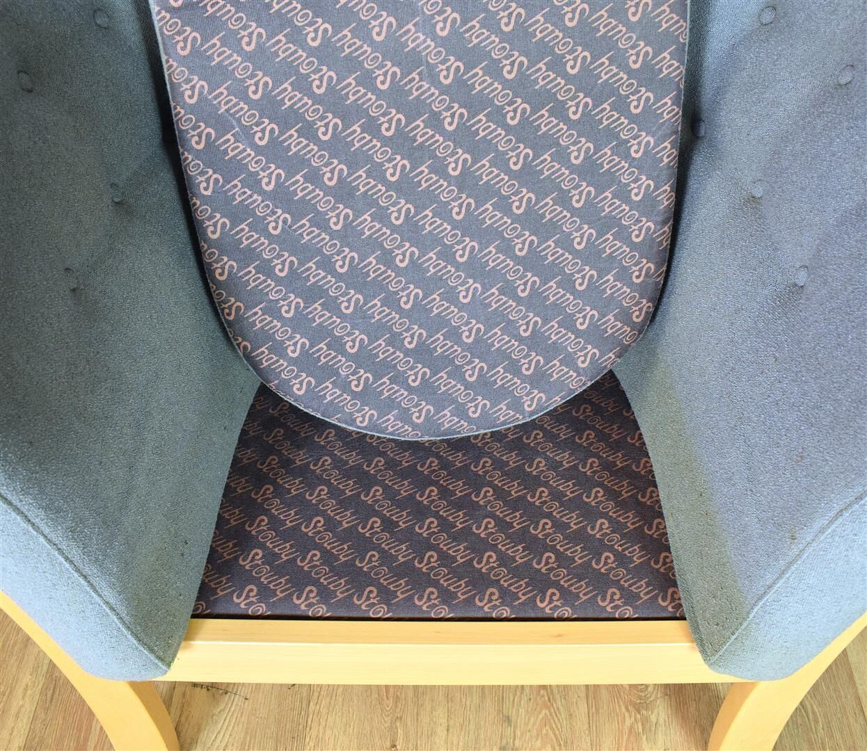 Mid century modern retro danish grey 'Maria' beech lounge armchair by Stouby