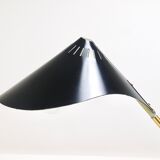 1950s Cosack Cobra black desk or table lamp in brass, mid-century, Stilnovo style.