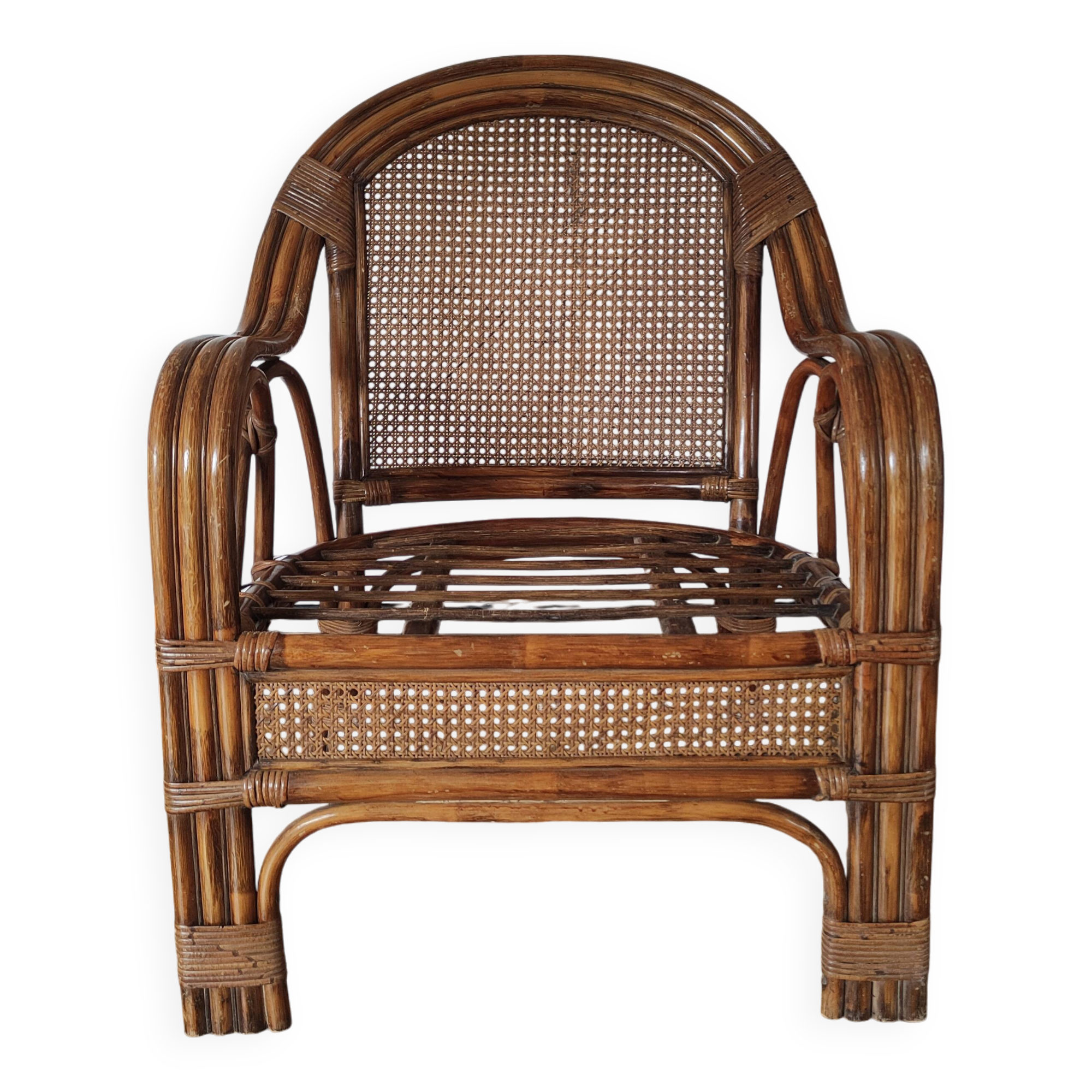 rattan cane armchair