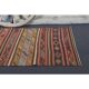 1970s Vintage Turkish Hand-Knotted Wool Cotton Red Runner Rug 117x227