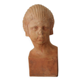 Ancient terracotta bust signed Beaulieu