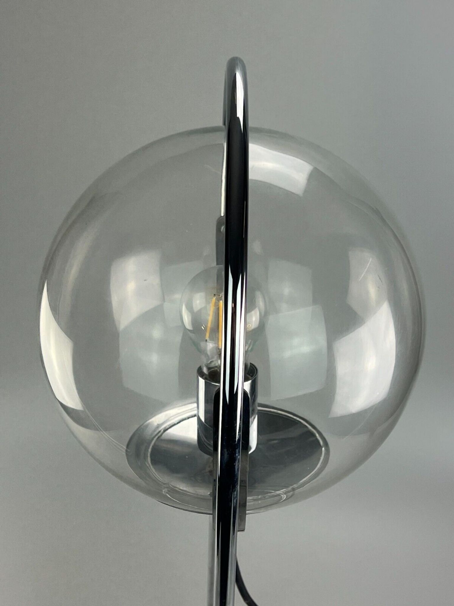 Lampe à boule de table space age design verre métal, 60s 70s