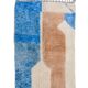 Modern light blue and beige colorful Berber rug