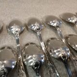 12 silver-plated metal teaspoons, Ercuis silversmith, Louis XV 29