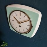 Vintage ceramic clock silent wall clock "Elbor green celadon"