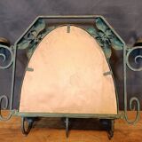 Art deco wrought iron wall coat rack