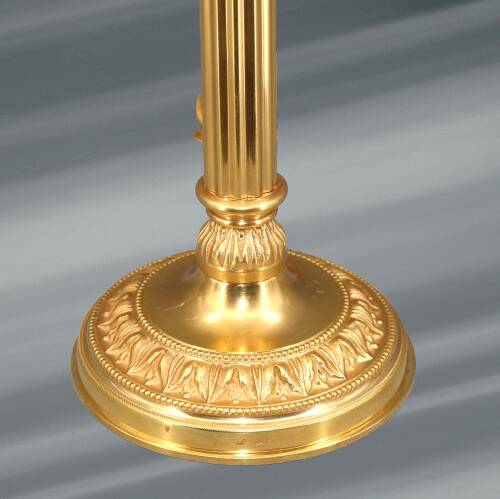 Bronze Gilt Bouillotte Lamp with Pleated Shade