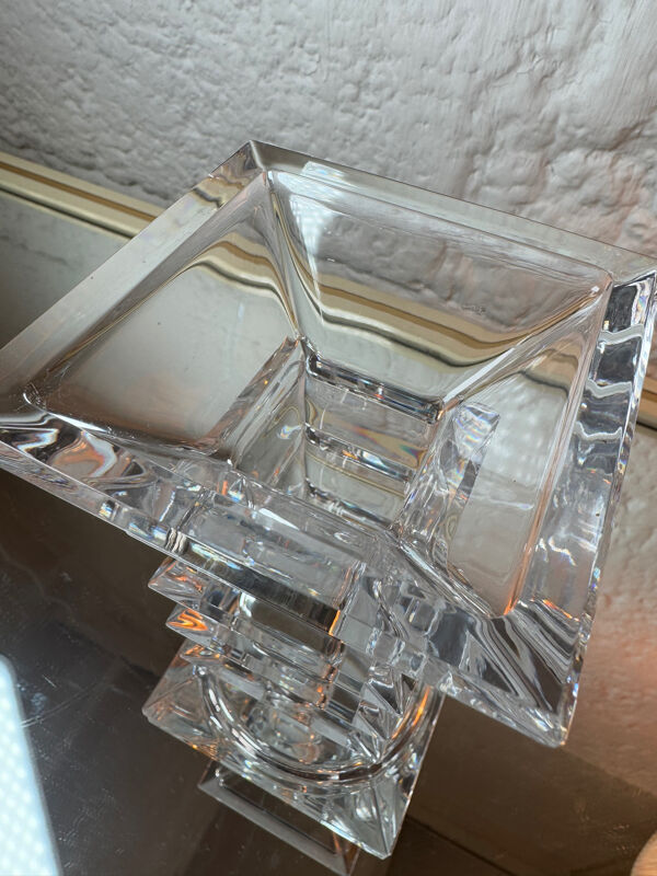 Bougeoir vase cristal de Bohème années 70
