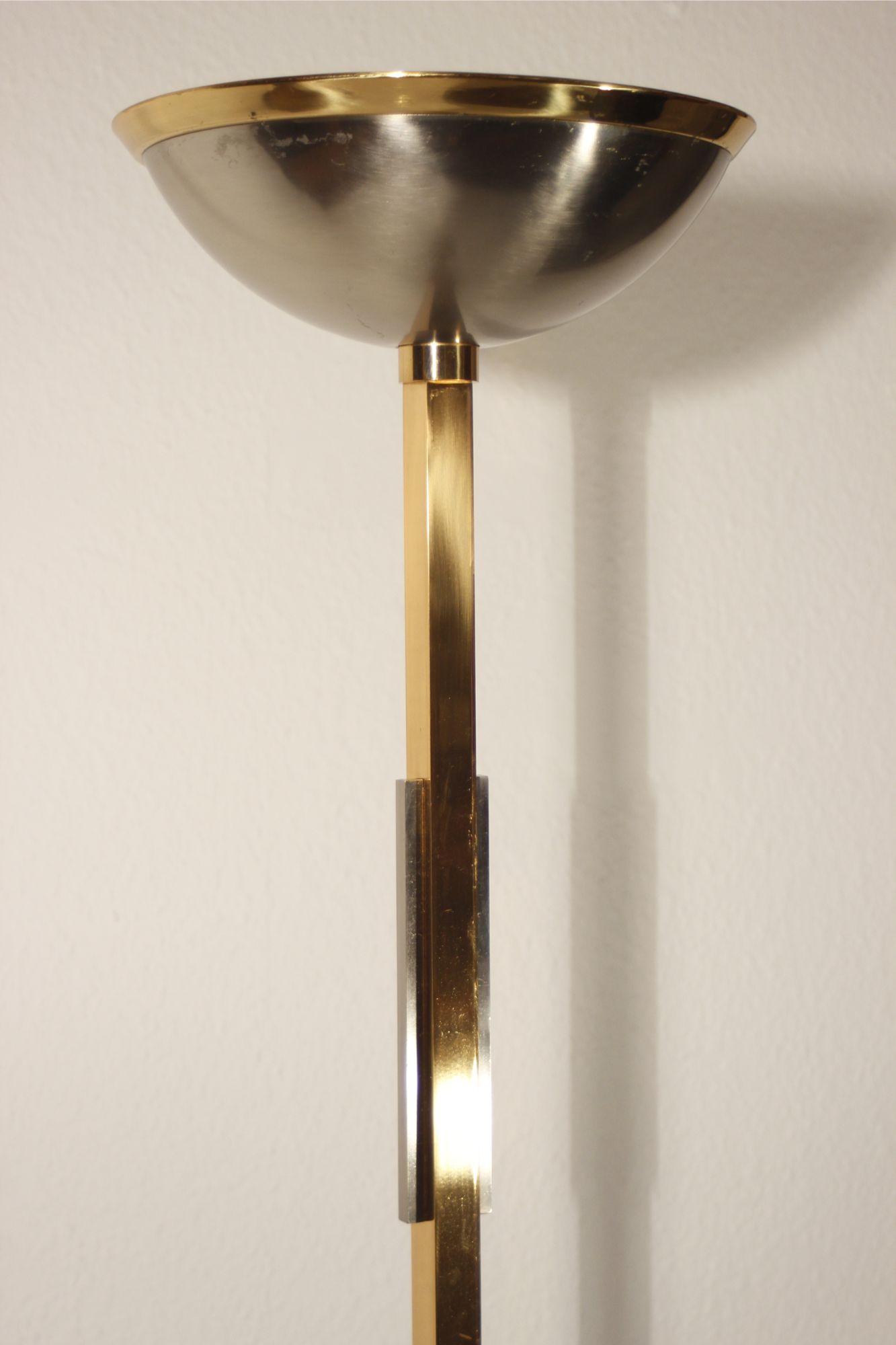 Chromium post-modernist lamppost - brass 1970s
