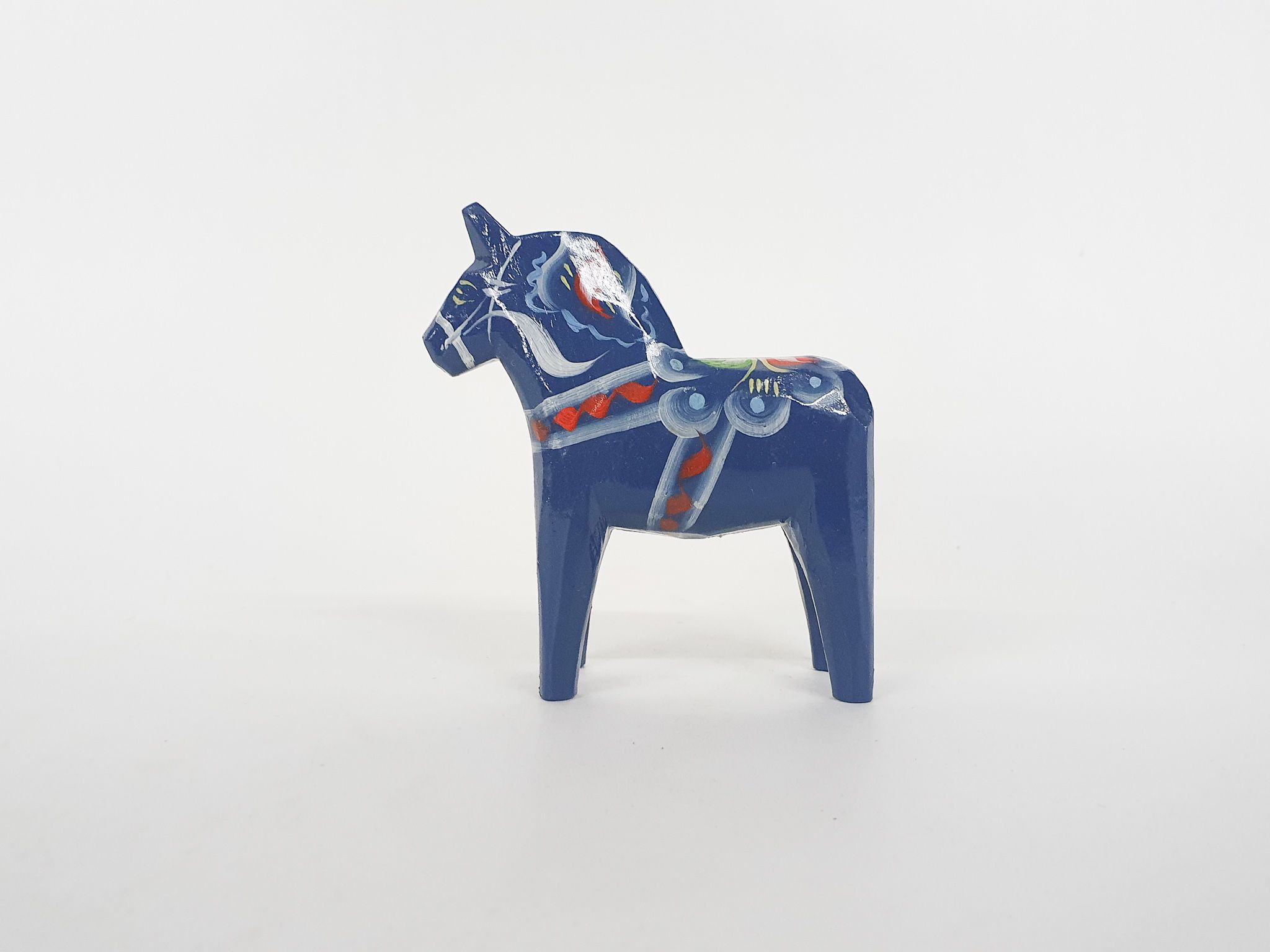 Handpainted blue Nils Olsson, "Dala" horse, Sweden 1960's