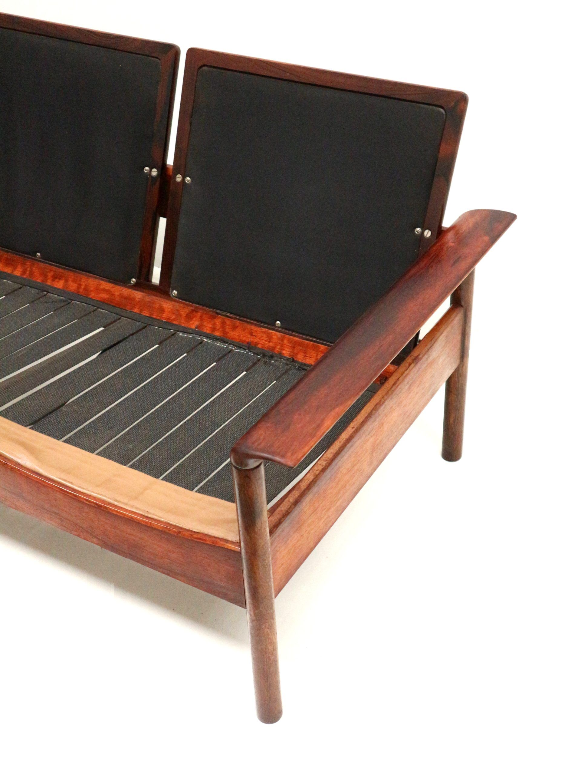 Rare vintage 4-seater rosewood Leolux sofa made in the 1960s