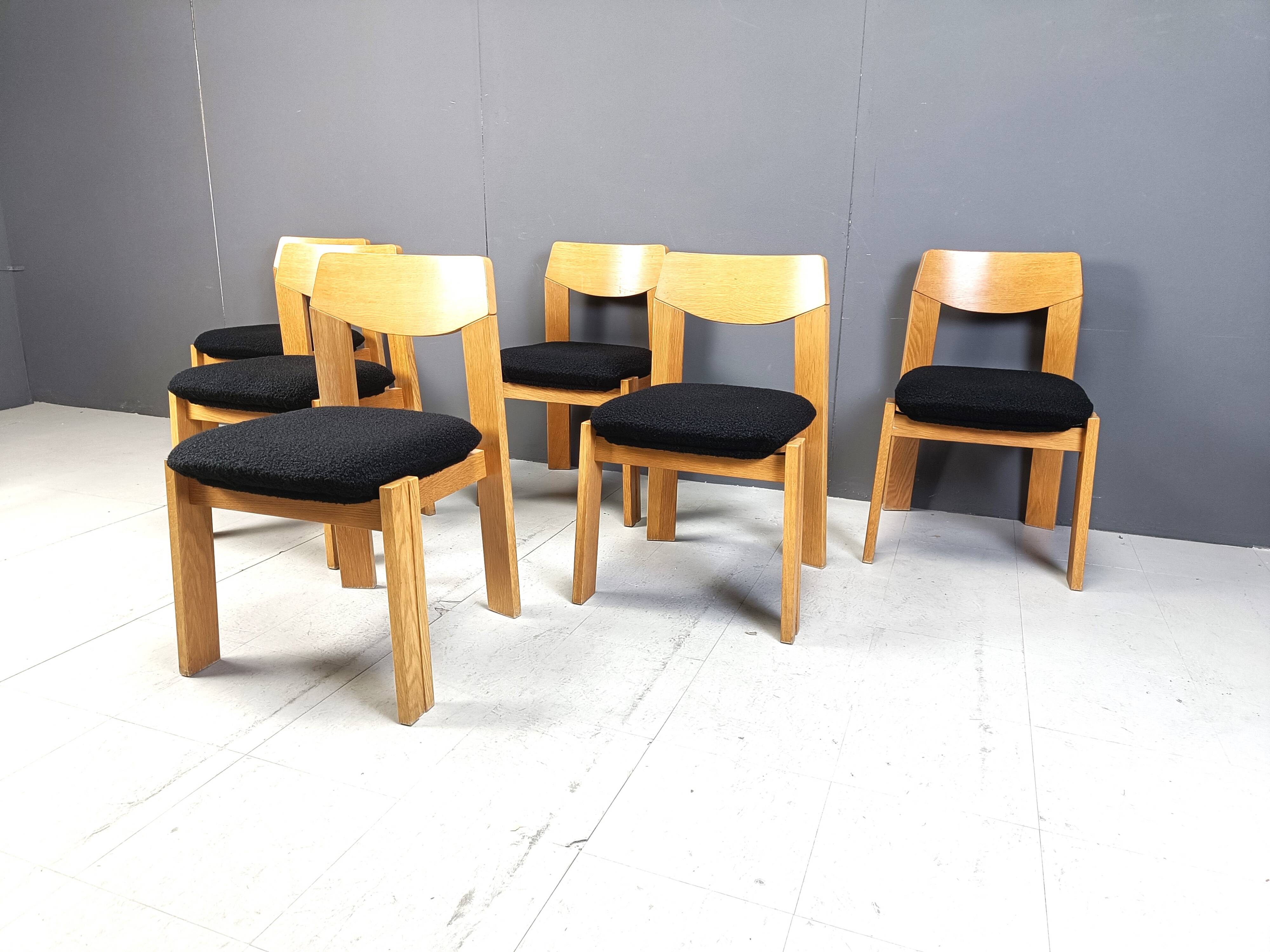 Vintage brutalist dining chairs, set of 6