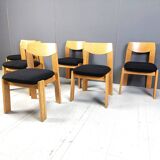 Vintage brutalist dining chairs, set of 6